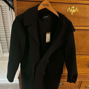 Rachel Comey Axel Coat in Black Double-Face Twill, Size 8, NWT -- 35 percent off